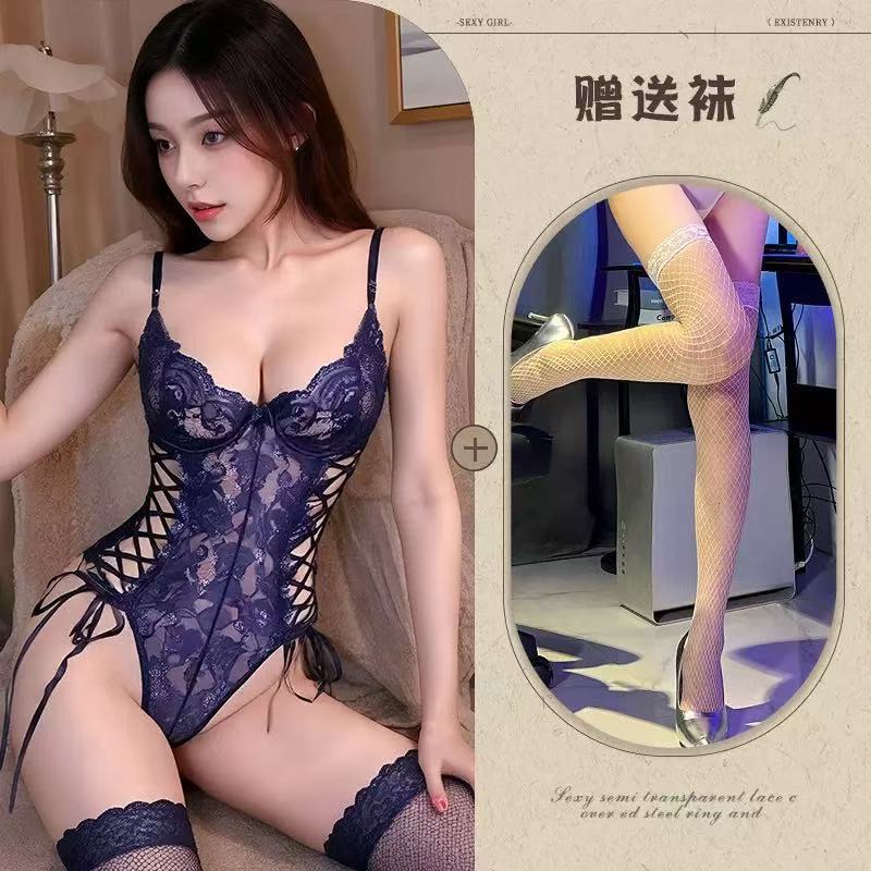 Summer New Lace Trim Hollow Out Strap Underwire Camisole Shapewear Bodysuit