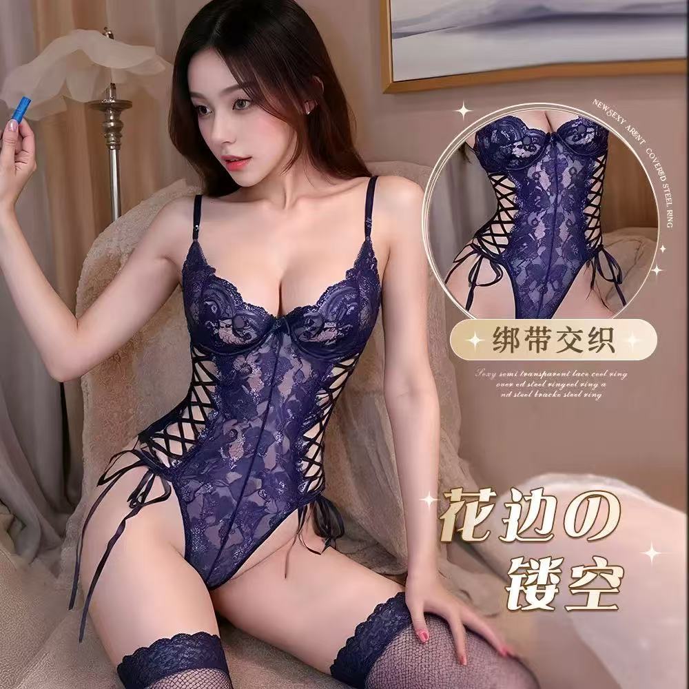 Summer New Lace Trim Hollow Out Strap Underwire Camisole Shapewear Bodysuit
