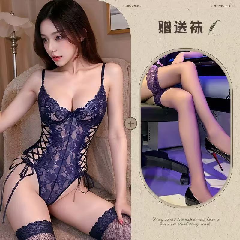 Summer New Lace Trim Hollow Out Strap Underwire Camisole Shapewear Bodysuit