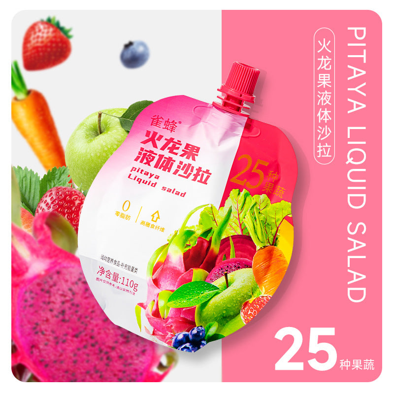 10Liquid Salad with Fruit and Vegetable Seeds110ml/Bag0Fat Meal Replacement Liquid Salad Fruit and Vegetable Juice Drink Slimming Drink