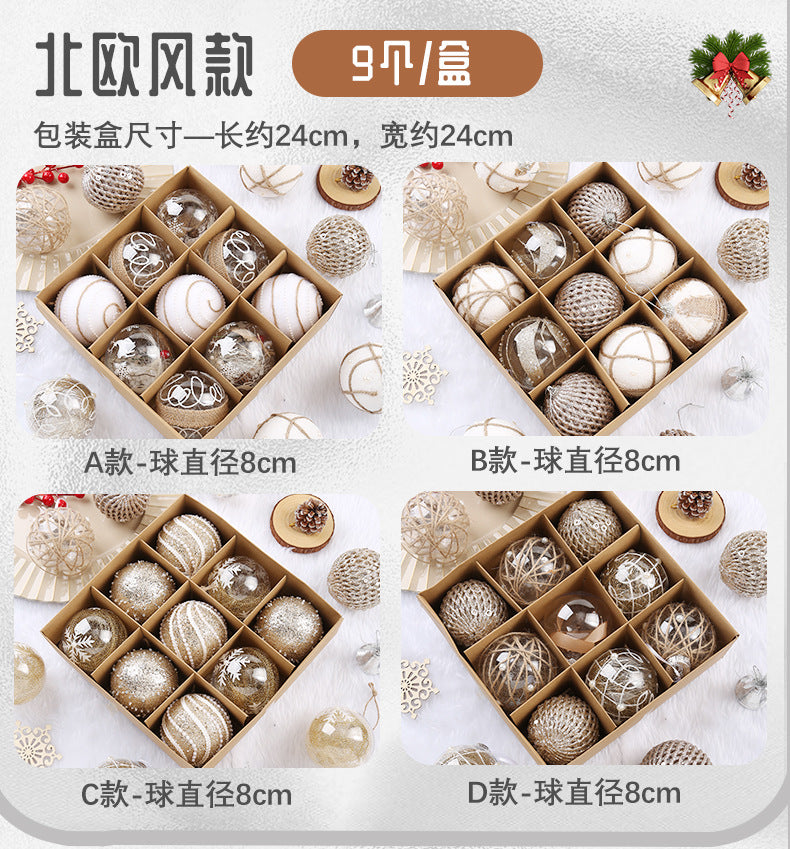 Christmas Ball Decoration Ball Christmas Tree Hanging Ball Pendant Color Ball Glossy Ball Hanging Ornament Cartoon Ball Christmas Sequin