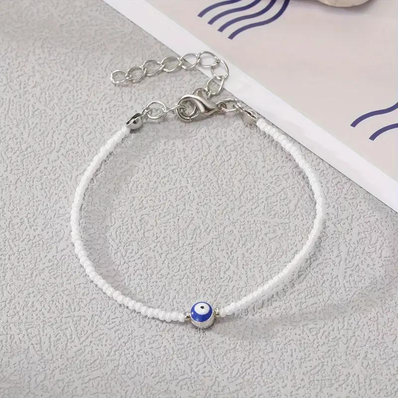 Evil Eye Protection Bracelet Set - Nazar Boncugu Beaded Charm Bracelet with Lobster Clasp (5 Colors)