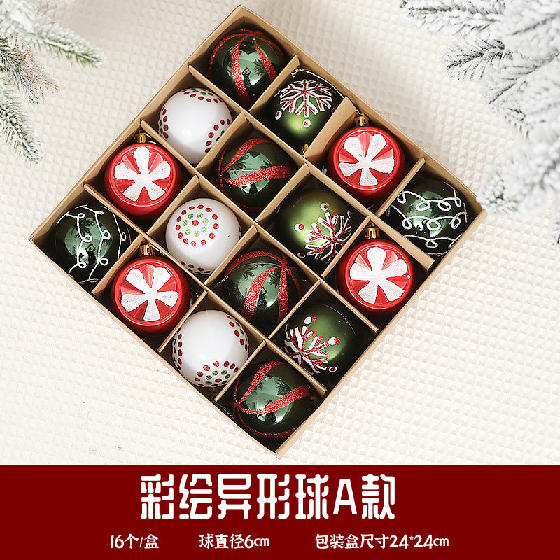 Christmas Ball Decoration Ball Christmas Tree Hanging Ball Pendant Color Ball Glossy Ball Hanging Ornament Cartoon Ball Christmas Sequin
