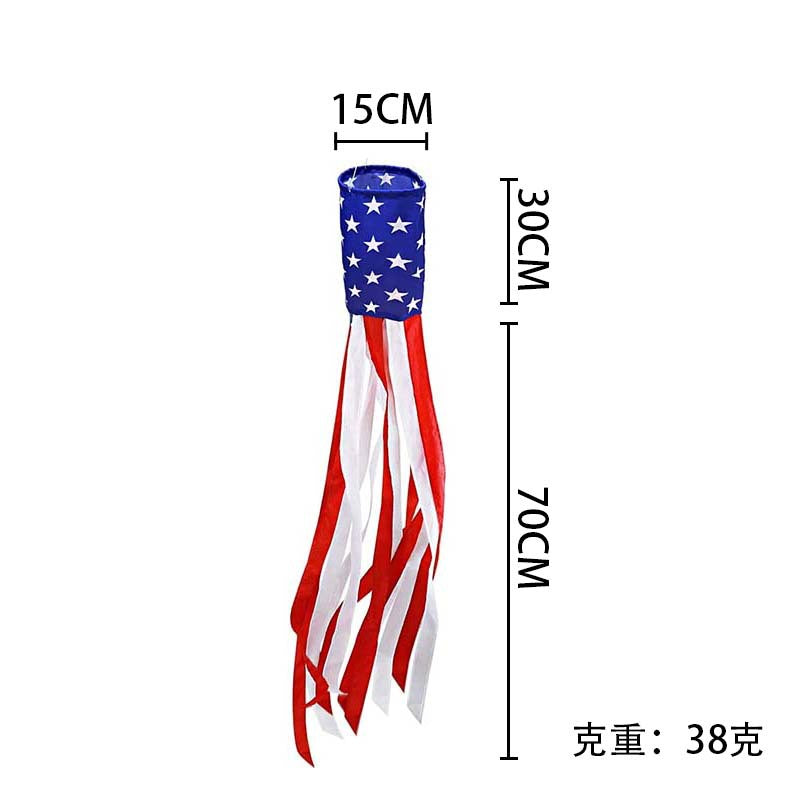 American Independence Day Themed Windsock Flag Outdoor Windsock Yard Scene Atmosphere Decoration Semi-Circular Flag