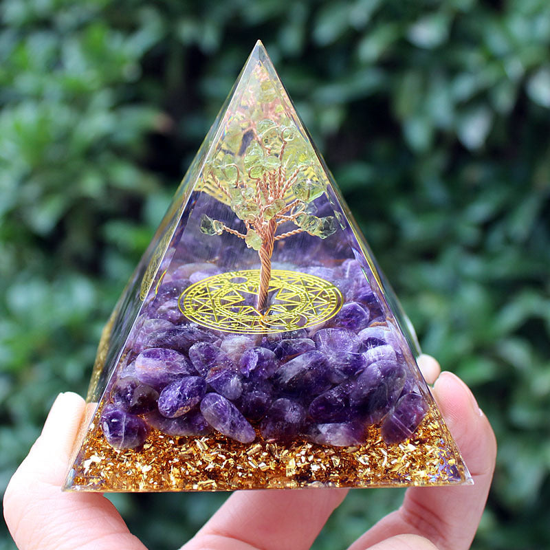 8Centimeter Crystal Gravel Pyramid New Acrylic Pyramid Home Desktop Ornament Decoration Gift