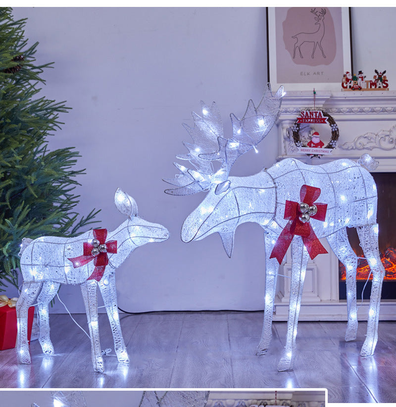 Amazon New Christmas Reindeer Glowing Iron Art Reindeer Ornament Christmas Tree Reindeer Decoration Ornament