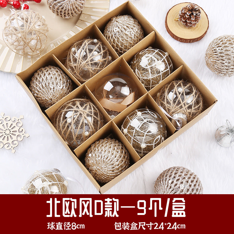 Christmas Ball Decoration Ball Christmas Tree Hanging Ball Pendant Color Ball Glossy Ball Hanging Ornament Cartoon Ball Christmas Sequin