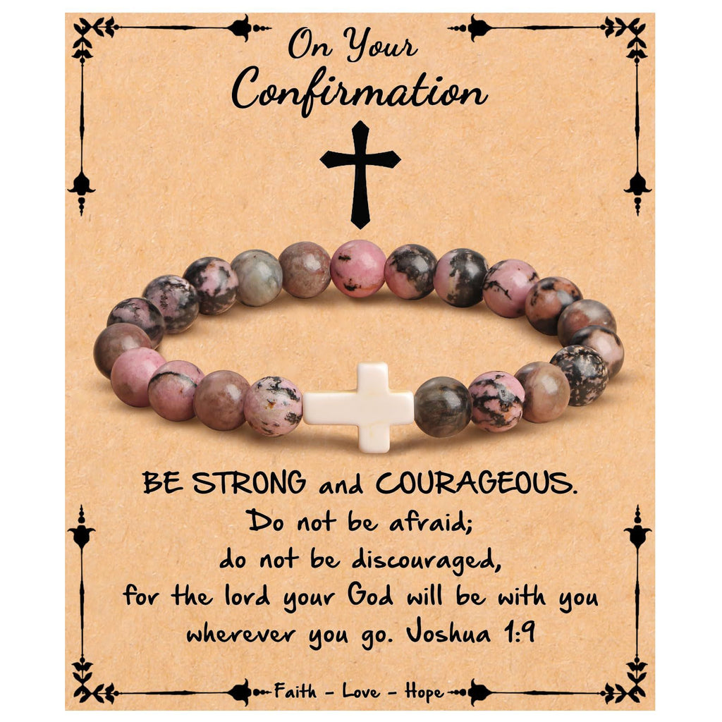 Emperor Stone Cross Bracelet - Faith Love Hope Inspirational Gift for Women & Men