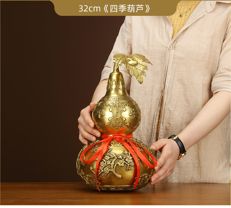 Brass Gourd Ornament Modern Home Decoration Living Room Office Craft Decoration Opening Gift