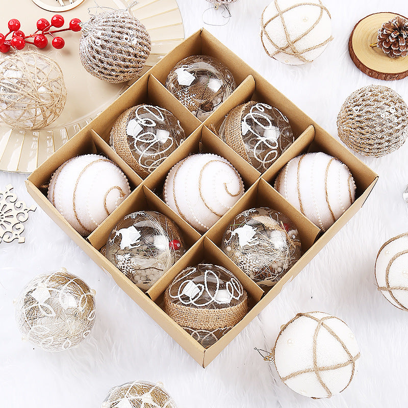 Christmas Ball Decoration Ball Christmas Tree Hanging Ball Pendant Color Ball Glossy Ball Hanging Ornament Cartoon Ball Christmas Sequin