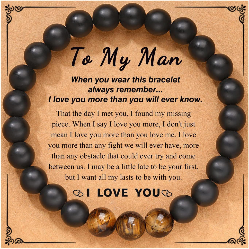 5-in-1 Energy Balance Bracelet - Amethyst, Obsidian, Lava Stone, Pink Zebra & Rhodochrosite Beaded Bracelet for Women