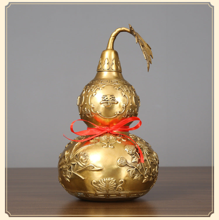 Brass Gourd Ornament Modern Home Decoration Living Room Office Craft Decoration Opening Gift