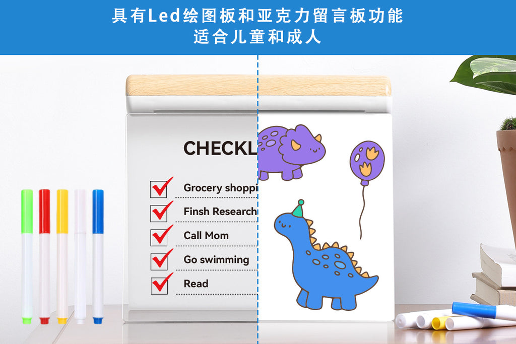 Colorful Touch Children's Luminous Message Board Erasable Writing Board Luminous Acrylic Bedroom Night Light