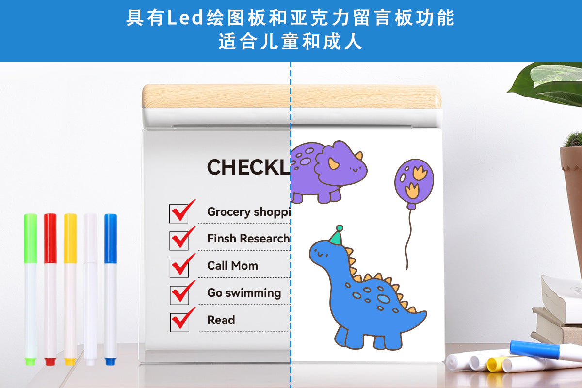Colorful Touch Children's Luminous Message Board Erasable Writing Board Luminous Acrylic Bedroom Night Light