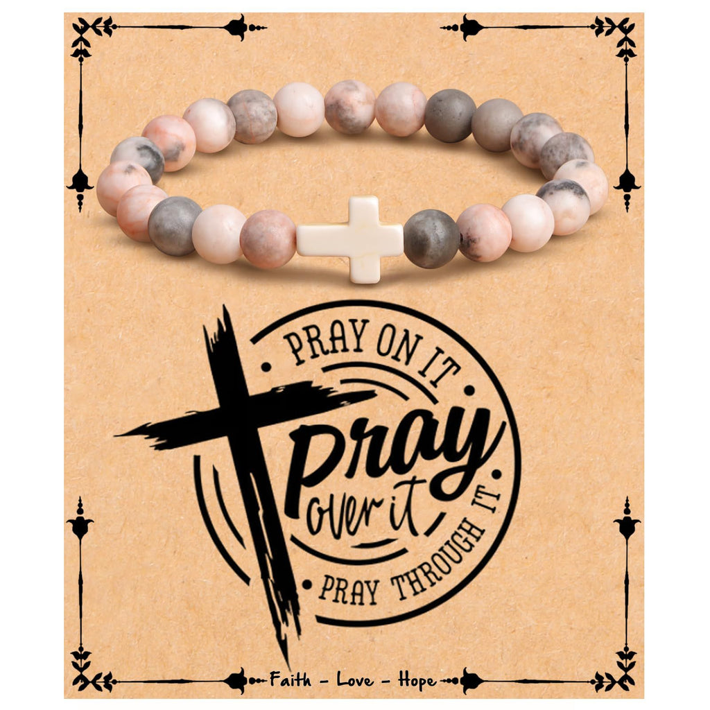 Emperor Stone Cross Bracelet - Faith Love Hope Inspirational Gift for Women & Men