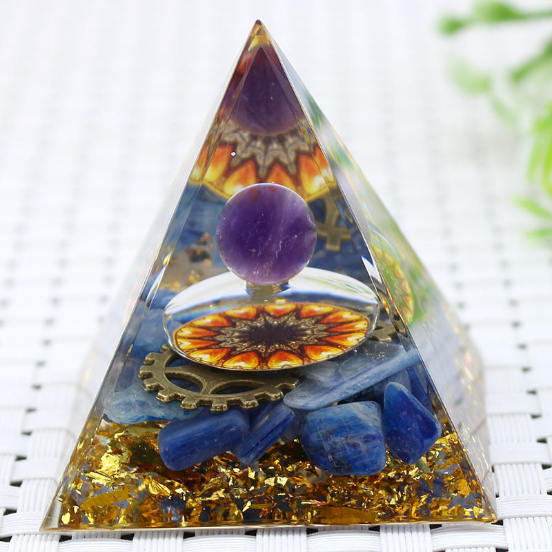 8Centimeter Crystal Gravel Pyramid New Acrylic Pyramid Home Desktop Ornament Decoration Gift
