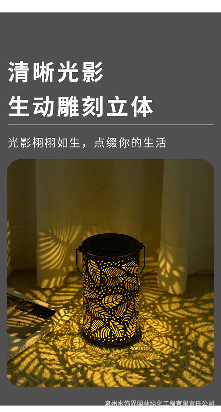 Amazon New Iron Art Large Tree Light Outdoor Courtyard Solar Landscape Light Decorative Atmosphere Hollow Hanging Light