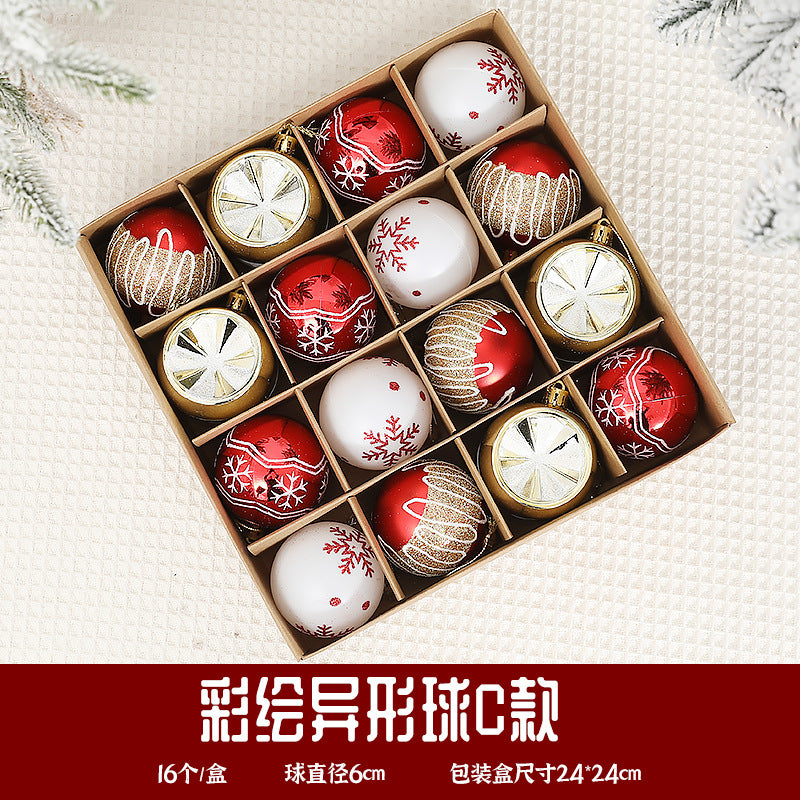Christmas Ball Decoration Ball Christmas Tree Hanging Ball Pendant Color Ball Glossy Ball Hanging Ornament Cartoon Ball Christmas Sequin