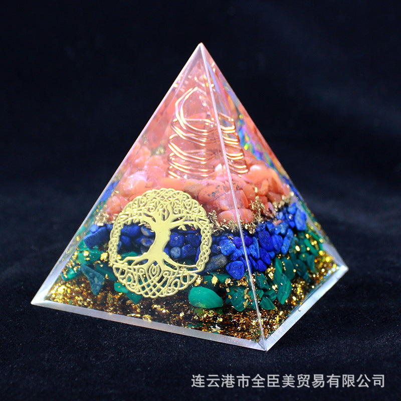 8Centimeter Crystal Gravel Pyramid New Acrylic Pyramid Home Desktop Ornament