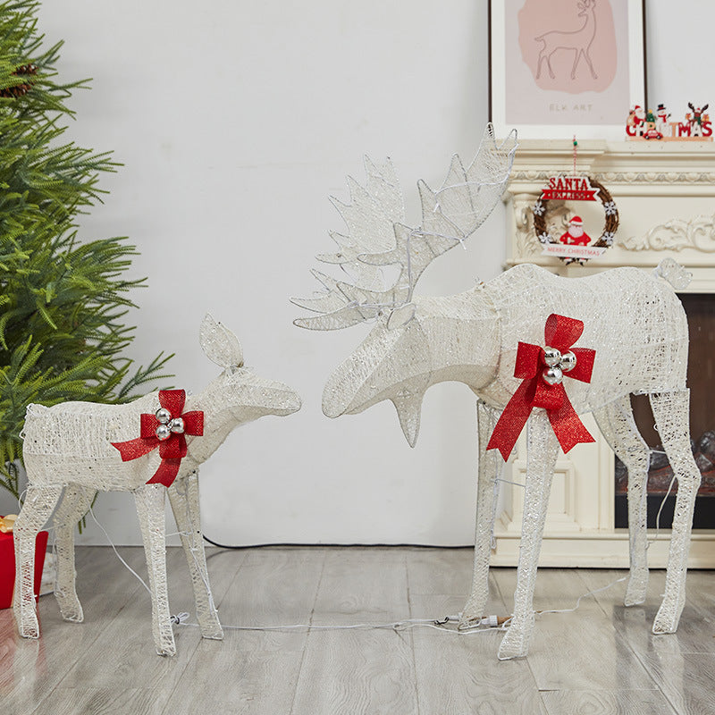 Amazon New Christmas Reindeer Glowing Iron Art Reindeer Ornament Christmas Tree Reindeer Decoration Ornament