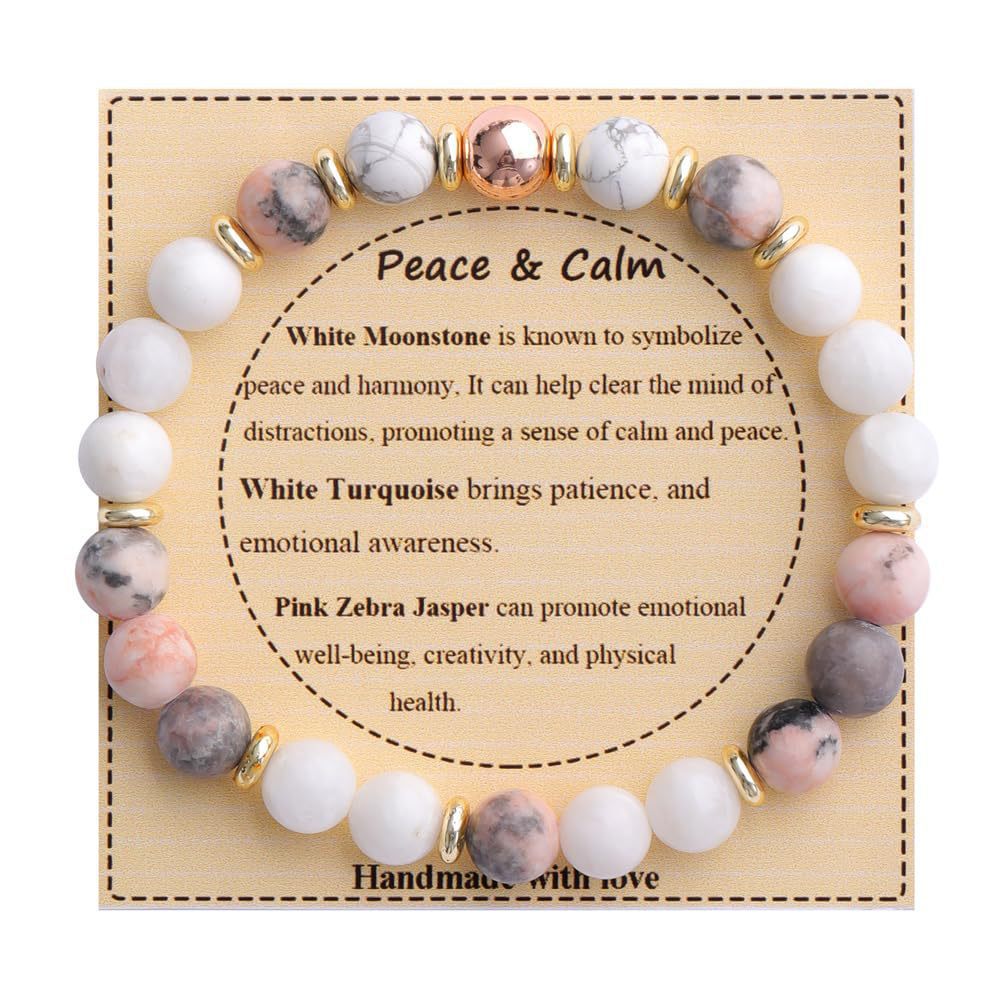 Strength" Triple Gemstone Bracelet - Amethyst, Aquamarine & Citrine Energy Bracelet for Women, Motivational Adjustable Gift