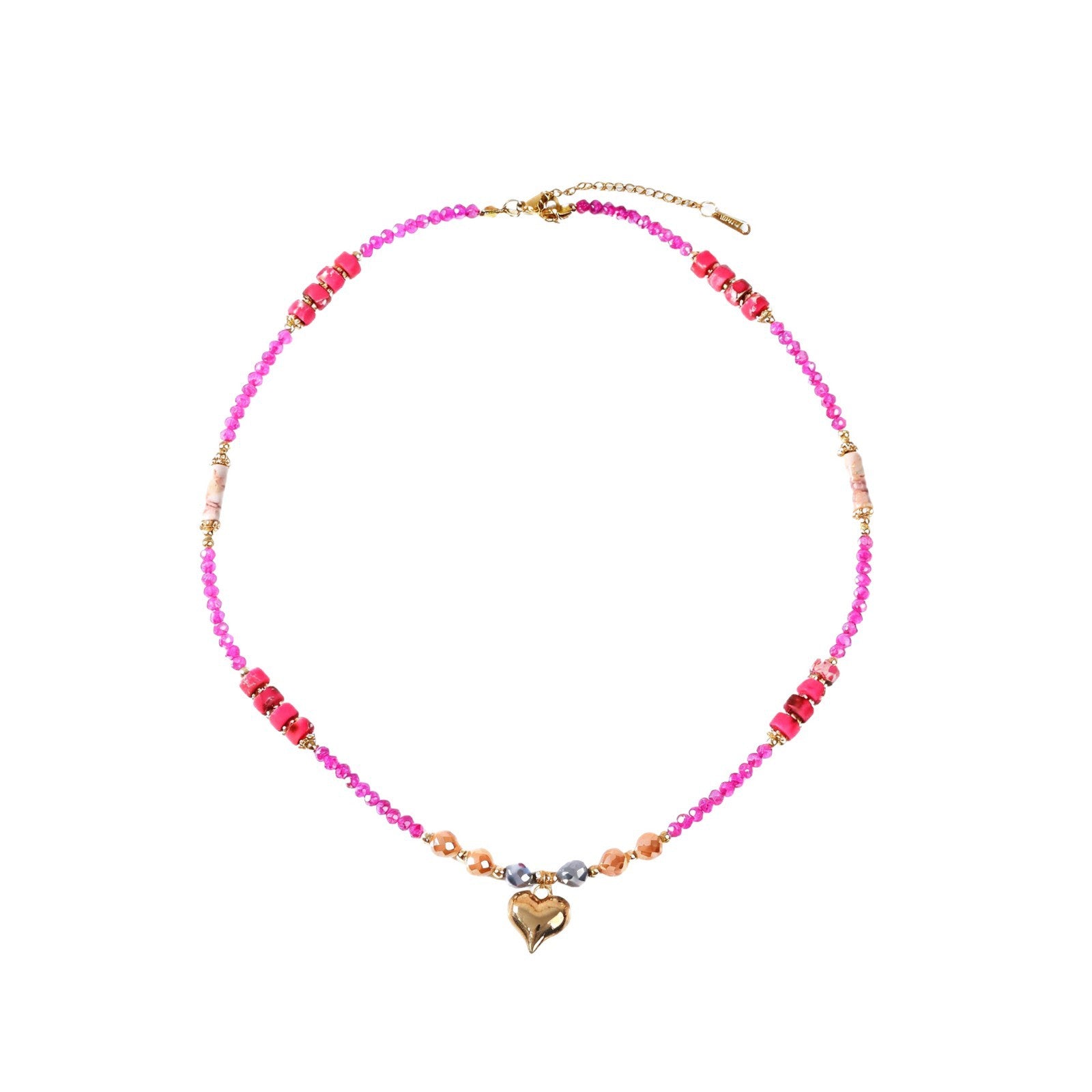 Love & Scent Gift Set - Crystal Heart Beaded Necklace with Perfume, Romantic Present for Her