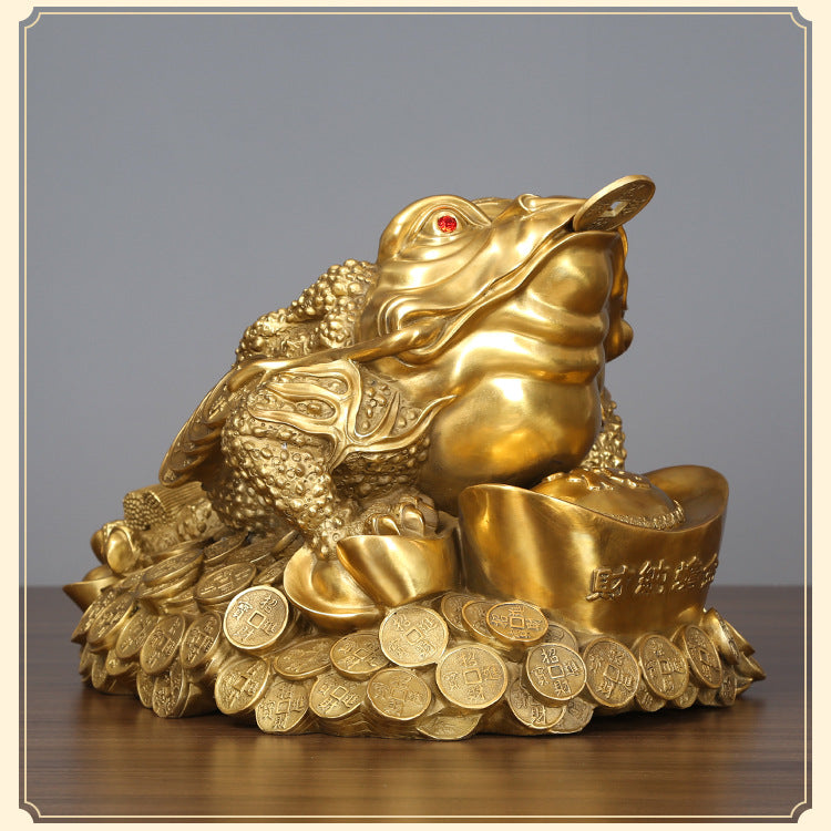 Brass Golden Toad Ornament Home Decor Craft Decoration Company Housewarming Opening Gift