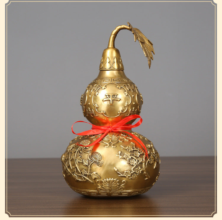 Brass Gourd Ornament Modern Home Decoration Living Room Office Craft Decoration Opening Gift