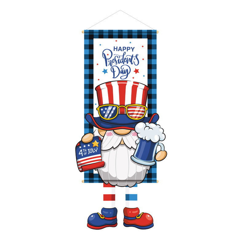 American Independence Day Themed Windsock Flag Outdoor Windsock Yard Scene Atmosphere Decoration Semi-Circular Flag