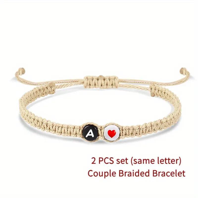 Personalized Initial Bracelet - Custom Letter Beaded Friendship Bracelet for Couples & BFFs