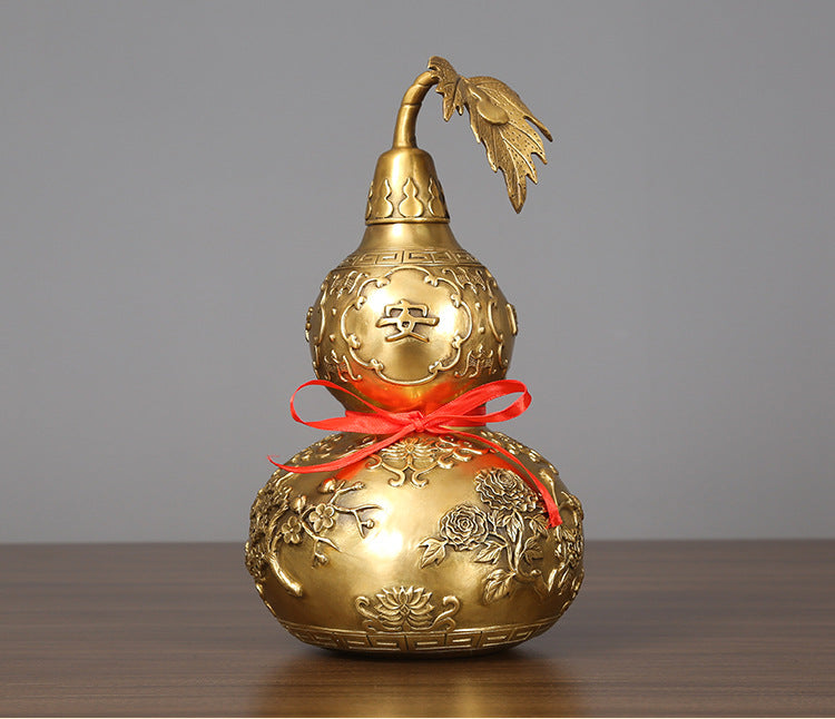 Brass Gourd Ornament Modern Home Decoration Living Room Office Craft Decoration Opening Gift