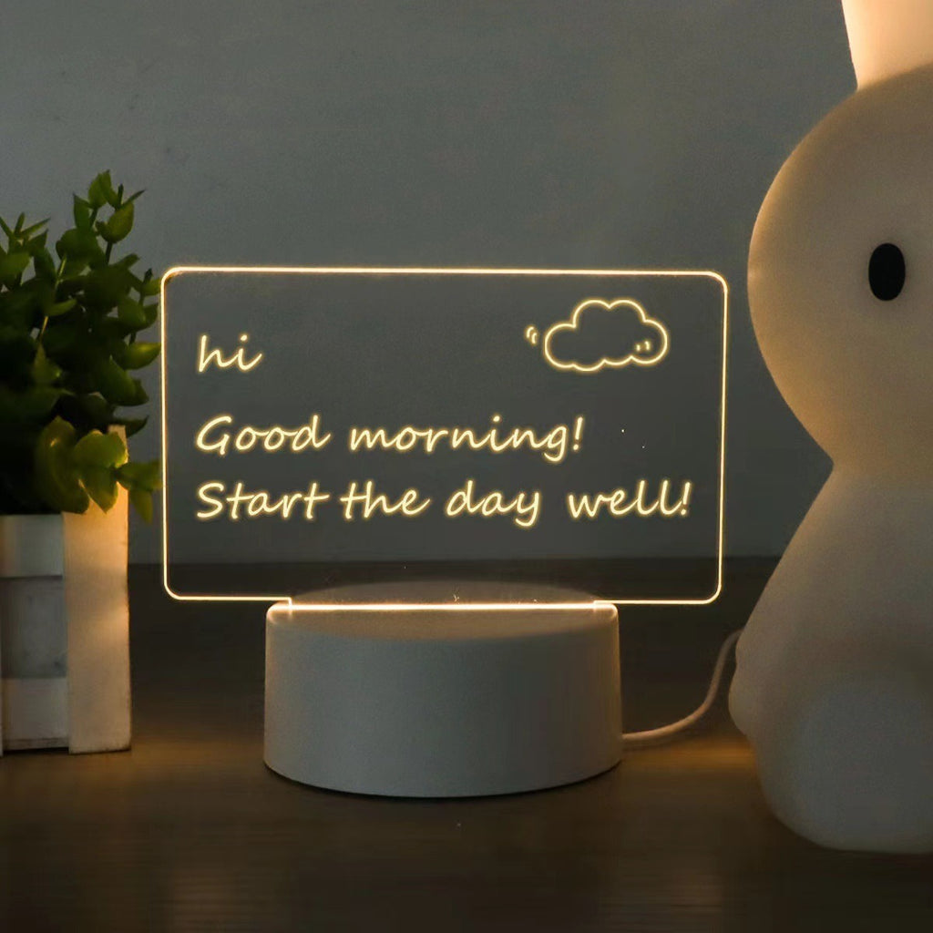 Hot-selling Internet Celebrity DIY Writing Tablet Night Light 3D Night light acrylic erasable luminous message board