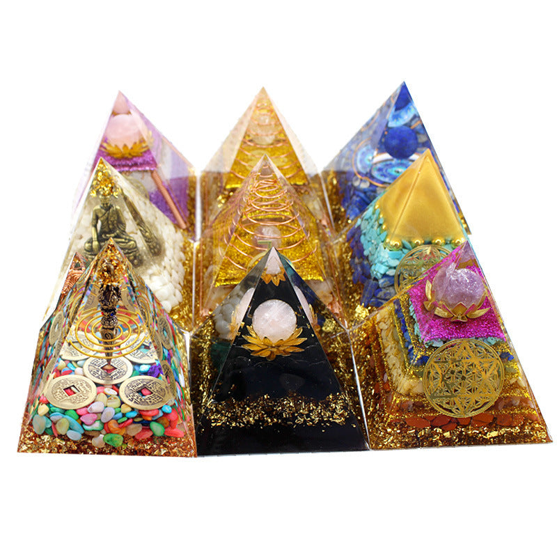 8Centimeter Crystal Gravel Pyramid New Acrylic Pyramid Home Desktop Ornament Decoration Gift