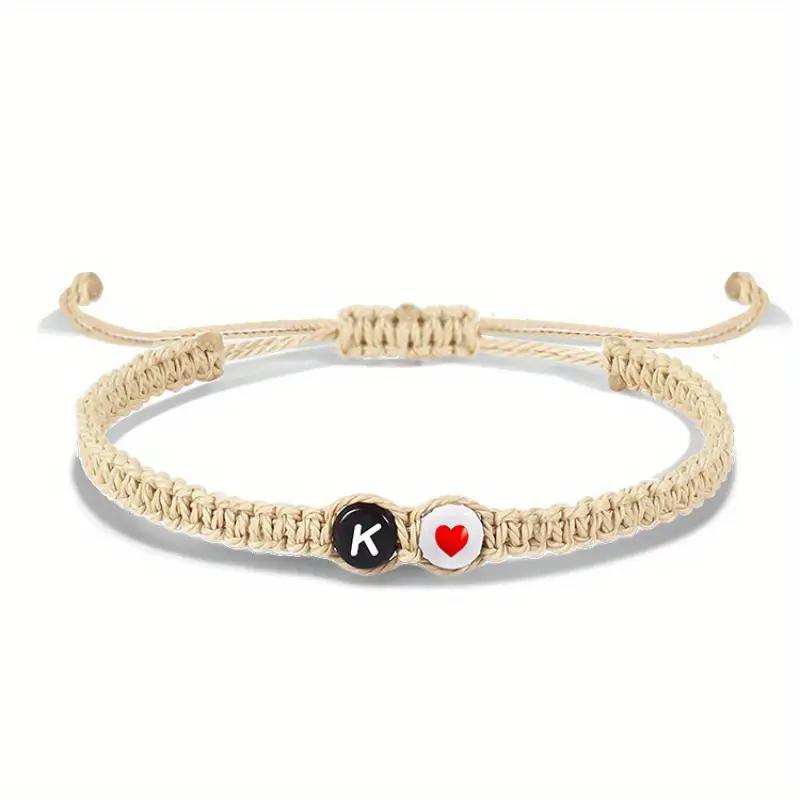 Personalized Initial Bracelet - Custom Letter Beaded Friendship Bracelet for Couples & BFFs