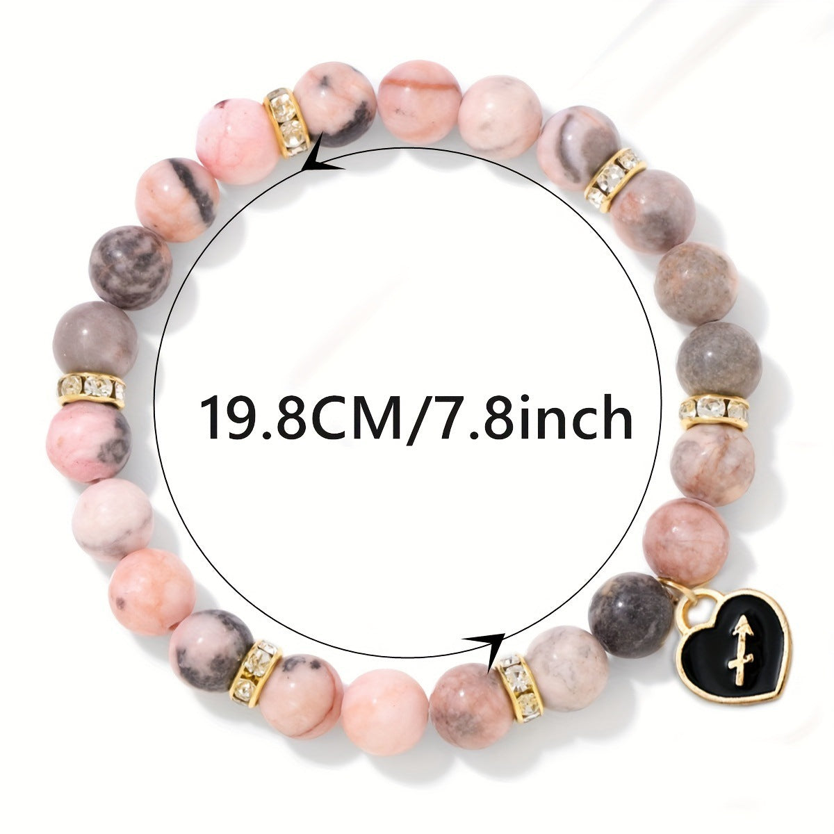 Capricorn Zodiac Bracelet - Genuine Pink Zebra Stone Birthstone Bracelet for Women, Personalized Astrology Gift