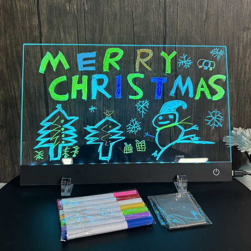 Luminous Acrylic Message Board Touch Switch led Night Light Erasable Scratch-Resistant Colorful Light Stand Lamp