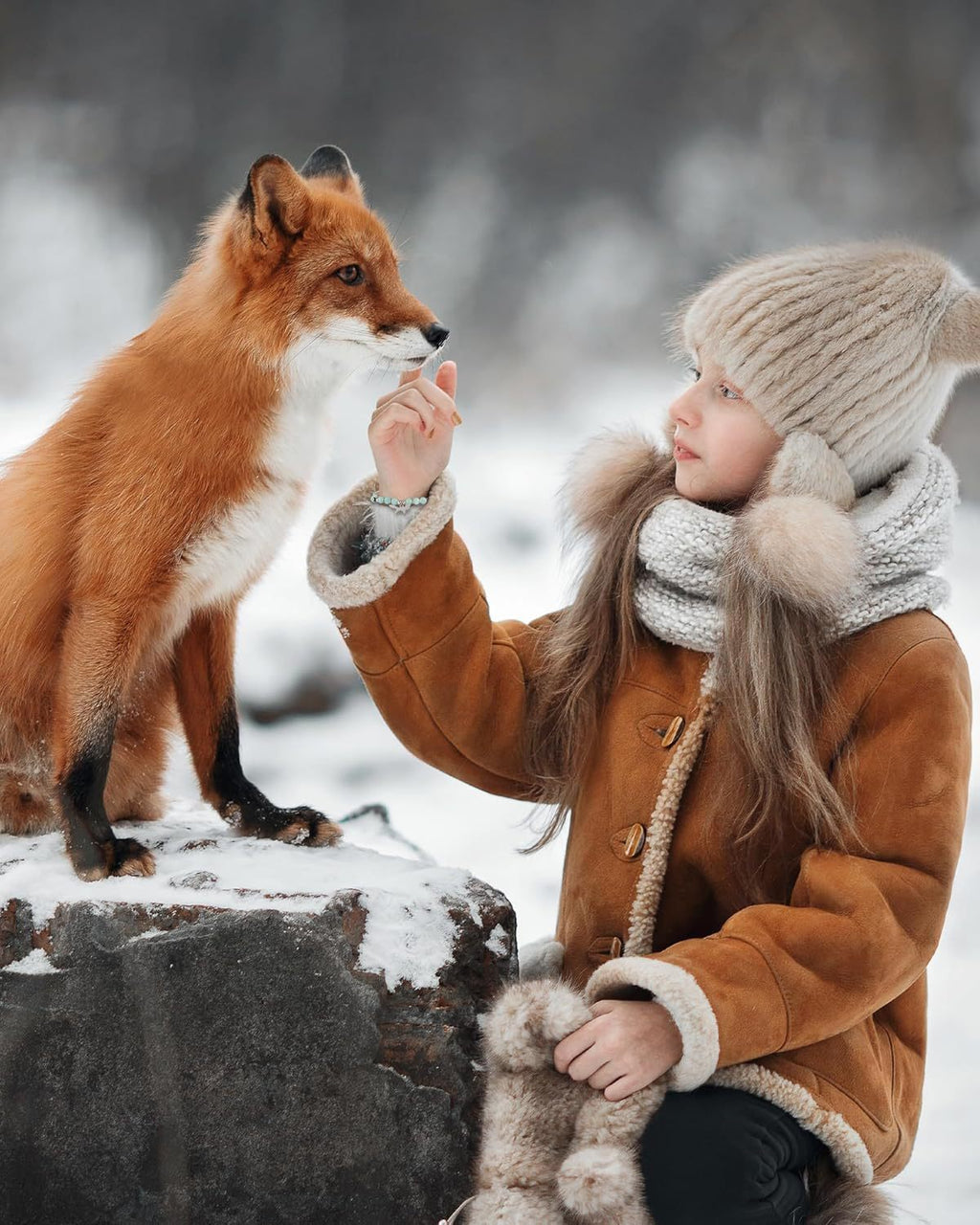 Fox Girl Charm Bracelet - Green Chrysoprase & Pink Zebra Stone Beaded Bracelet, Talisman for the Brave & Sweet
