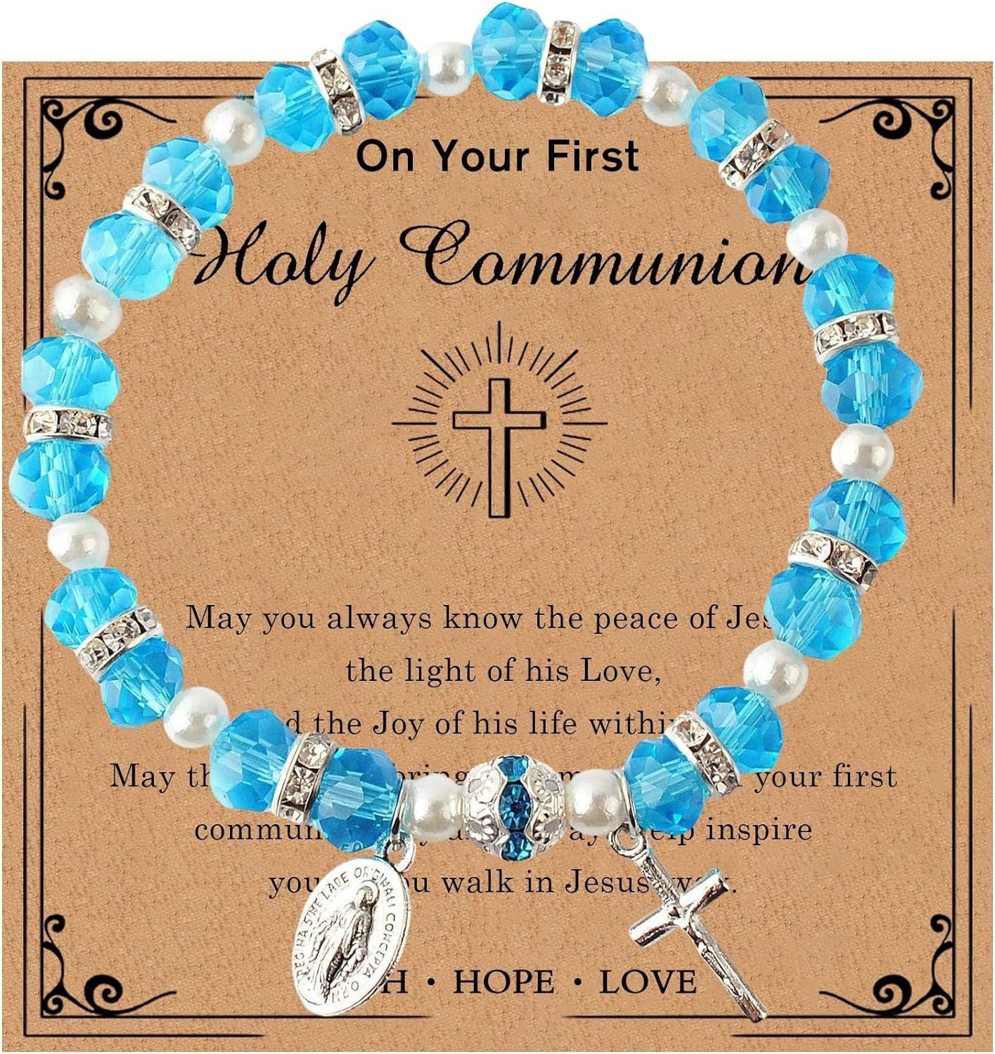 Every Second He Loves You" Bracelet - Virgin Mary & Cross Catholic Rosary Bracelet, Inspirational Faith Gift