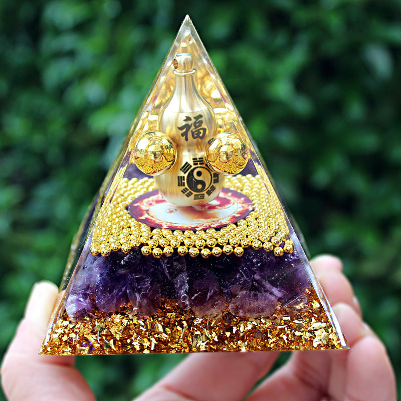 8Centimeter Crystal Gravel Pyramid New Acrylic Pyramid Home Desktop Ornament Decoration Gift
