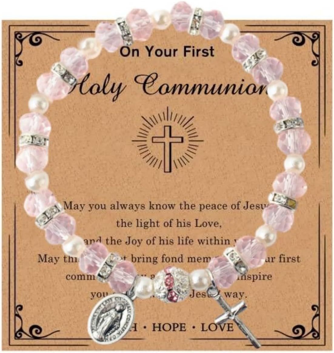 Every Second He Loves You" Bracelet - Virgin Mary & Cross Catholic Rosary Bracelet, Inspirational Faith Gift