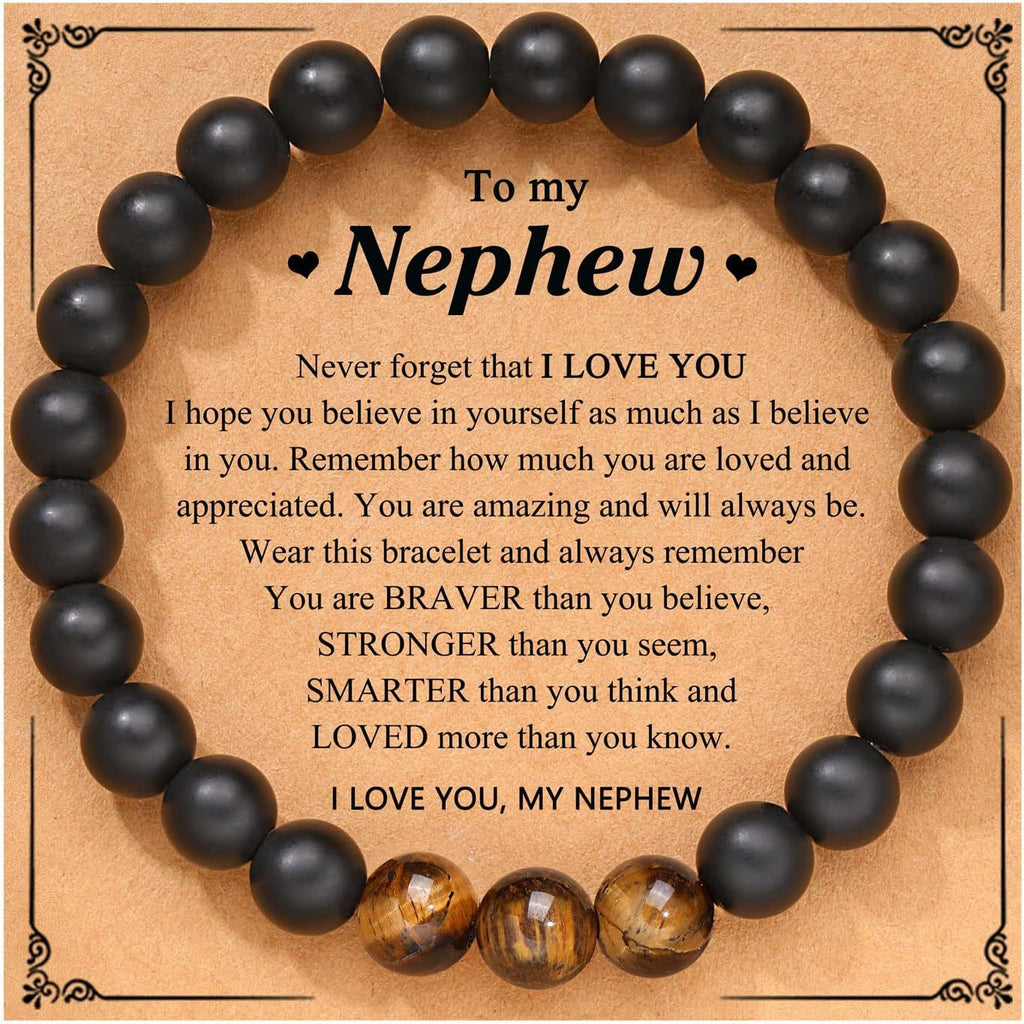 5-in-1 Energy Balance Bracelet - Amethyst, Obsidian, Lava Stone, Pink Zebra & Rhodochrosite Beaded Bracelet for Women