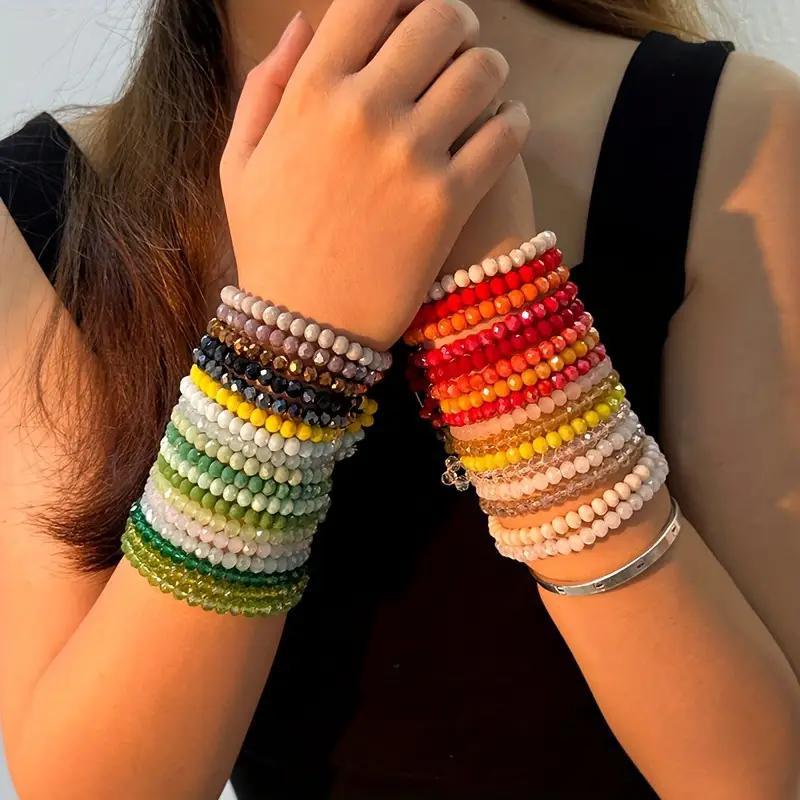 36-Piece Bohemian Bracelets Set - Multicolor Beaded Stretch Bracelets for Stacking, Ultimate Jewelry Collection