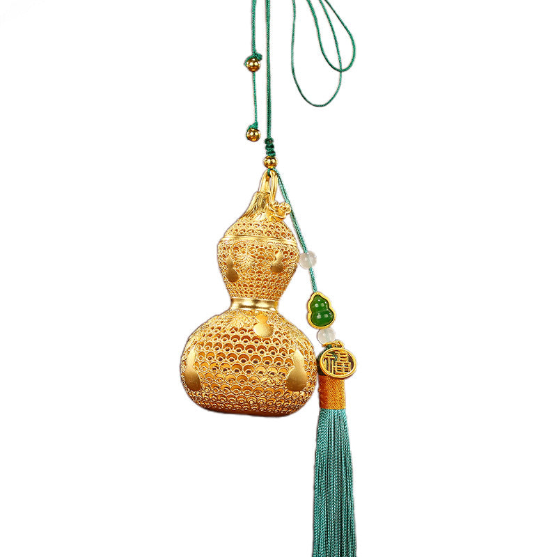 Brass Filigree Gourd Ornament Fulu Hanging Decoration Home Desktop Hollow Copper Gourd Craft Hanging Ornament Gift