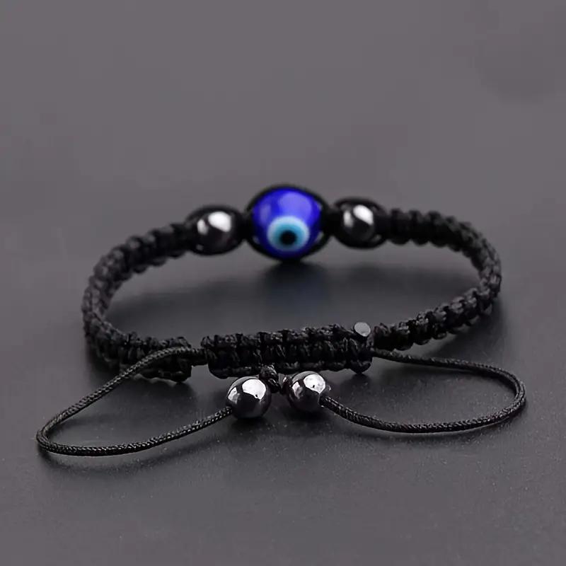 Nazar Evil Eye Protection Bracelet - Blue Eye Black Cord Adjustable Bracelet for Men & Women