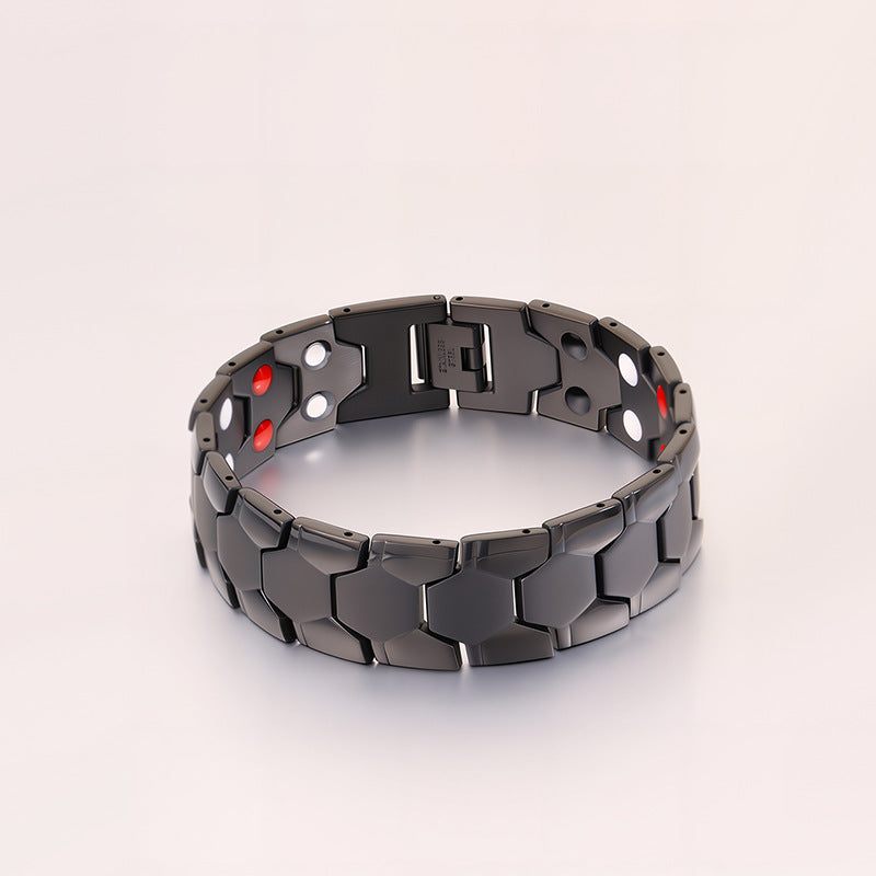 Magnetic Titanium Steel Health Bracelet for Men - Wellness Energy Adjustable Link Bracelet
