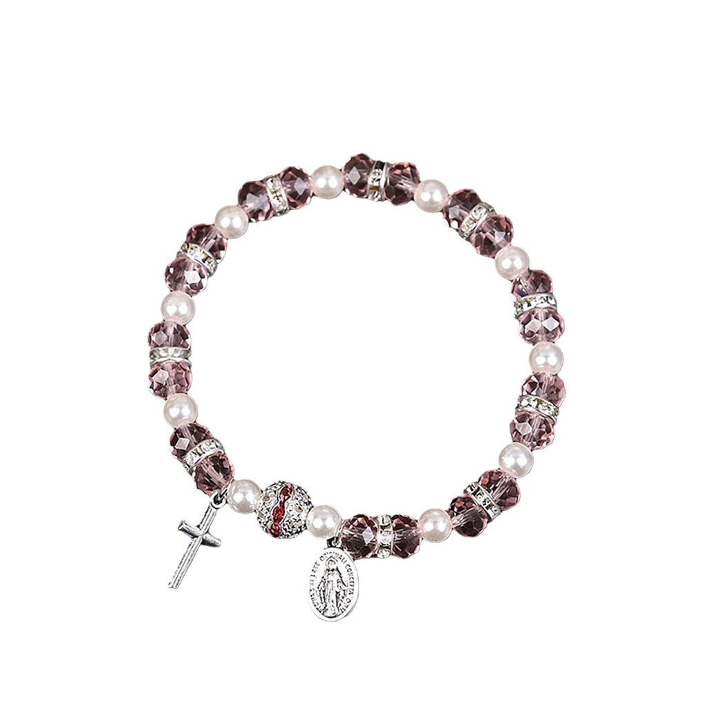 Every Second He Loves You" Bracelet - Virgin Mary & Cross Catholic Rosary Bracelet, Inspirational Faith Gift