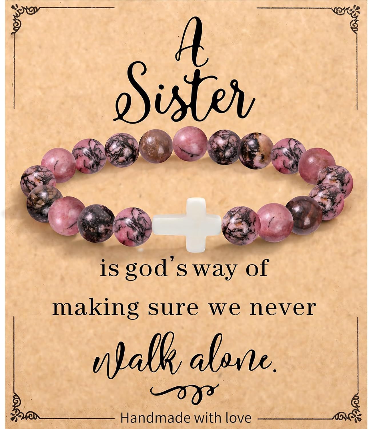 Emperor Stone Cross Bracelet - Faith Love Hope Inspirational Gift for Women & Men