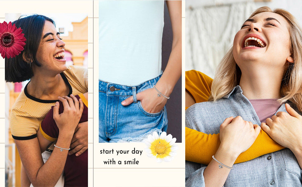 Bee, Elephant & Ladybug Charm Bracelet - Sterling Silver Plated Inspirational Gift for Women