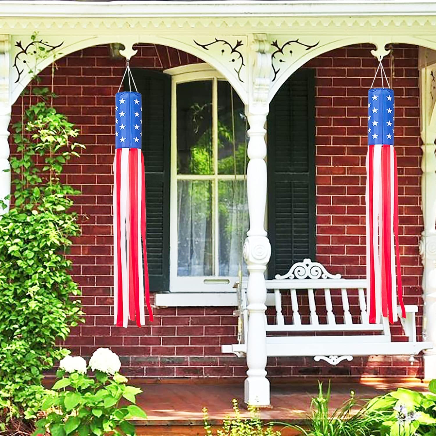 American Independence Day Themed Windsock Flag Outdoor Windsock Yard Scene Atmosphere Decoration Semi-Circular Flag