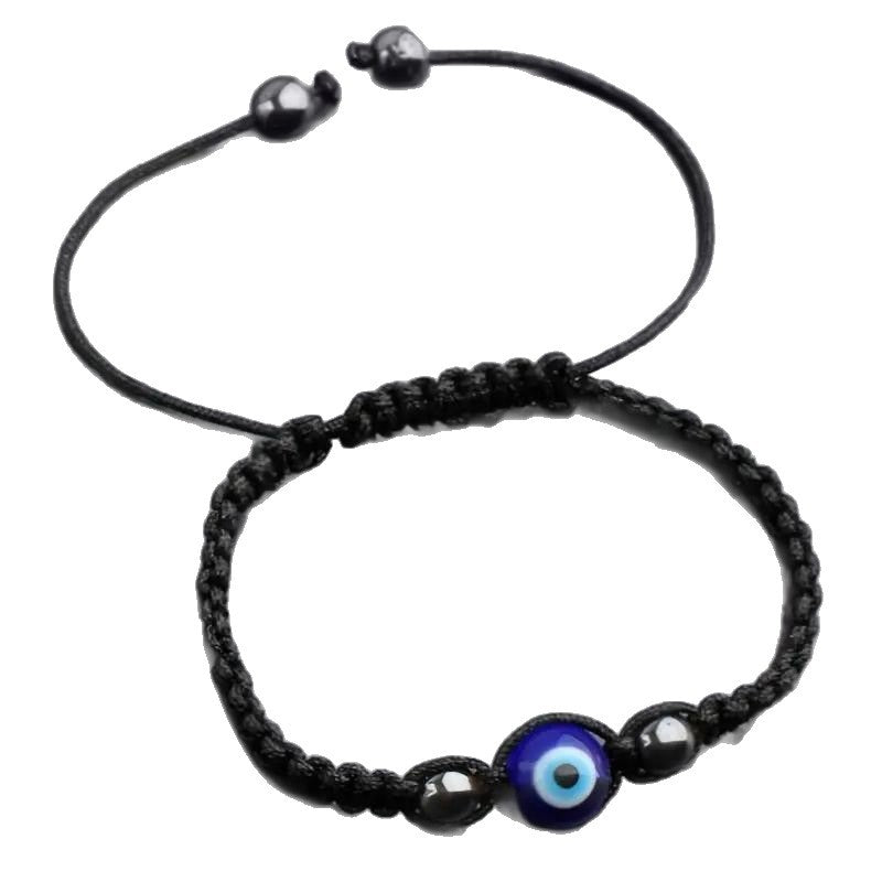 Nazar Evil Eye Protection Bracelet - Blue Eye Black Cord Adjustable Bracelet for Men & Women